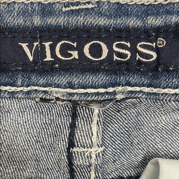 Vigoss The Jagger Short Blue Denim with Lace Appliqué & Distressed Kids Size 12 - Picture 7 of 12